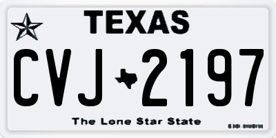 TX license plate CVJ2197