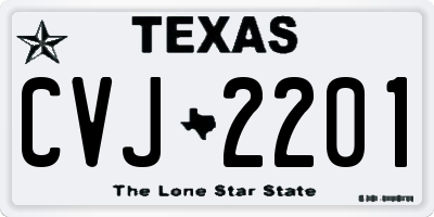 TX license plate CVJ2201