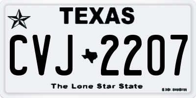 TX license plate CVJ2207