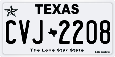 TX license plate CVJ2208