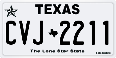 TX license plate CVJ2211