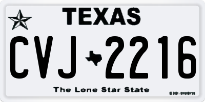 TX license plate CVJ2216