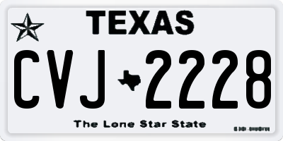 TX license plate CVJ2228