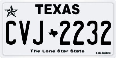 TX license plate CVJ2232