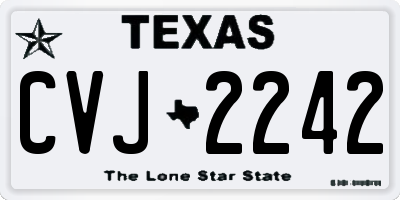 TX license plate CVJ2242