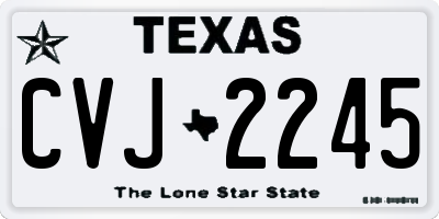 TX license plate CVJ2245
