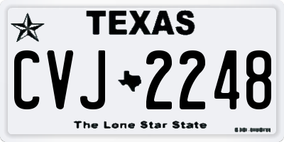 TX license plate CVJ2248