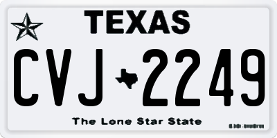 TX license plate CVJ2249