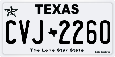TX license plate CVJ2260