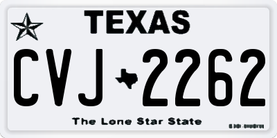 TX license plate CVJ2262