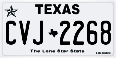 TX license plate CVJ2268
