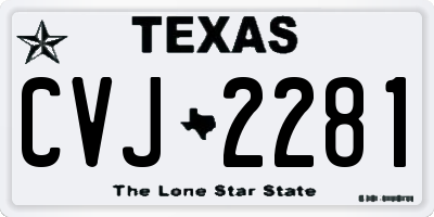 TX license plate CVJ2281
