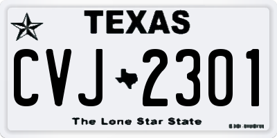 TX license plate CVJ2301