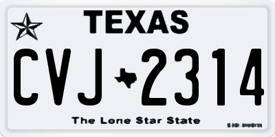 TX license plate CVJ2314