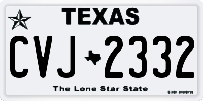 TX license plate CVJ2332