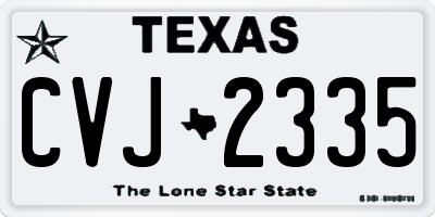 TX license plate CVJ2335