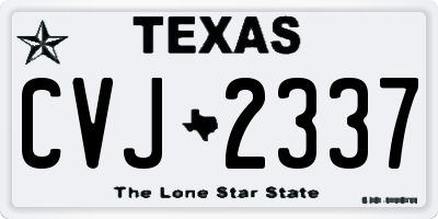 TX license plate CVJ2337
