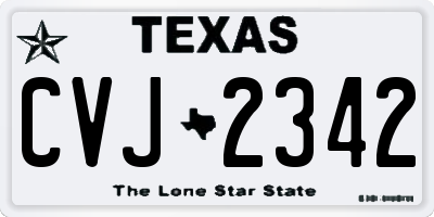 TX license plate CVJ2342