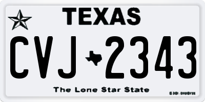 TX license plate CVJ2343