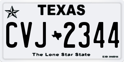 TX license plate CVJ2344