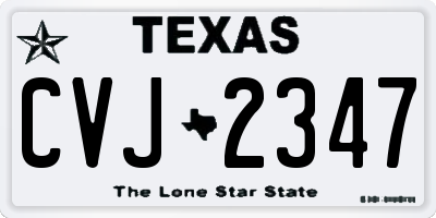 TX license plate CVJ2347