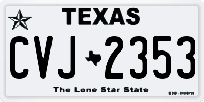 TX license plate CVJ2353