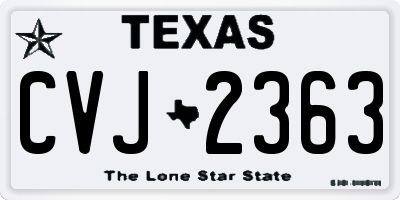 TX license plate CVJ2363