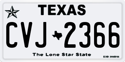 TX license plate CVJ2366