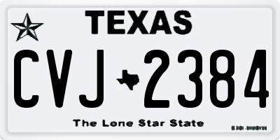 TX license plate CVJ2384