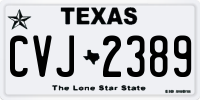 TX license plate CVJ2389
