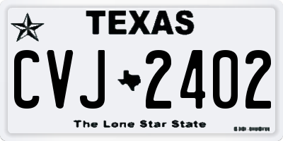 TX license plate CVJ2402