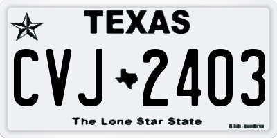 TX license plate CVJ2403
