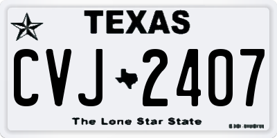 TX license plate CVJ2407