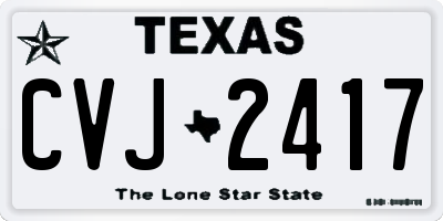 TX license plate CVJ2417