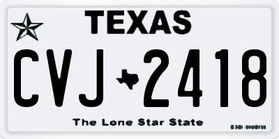 TX license plate CVJ2418
