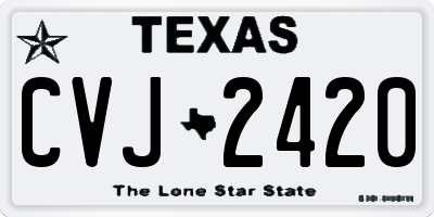 TX license plate CVJ2420