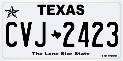 TX license plate CVJ2423
