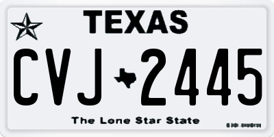 TX license plate CVJ2445