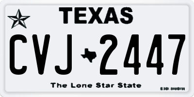 TX license plate CVJ2447