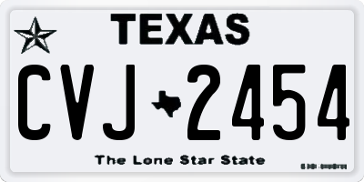TX license plate CVJ2454