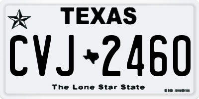 TX license plate CVJ2460