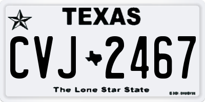 TX license plate CVJ2467