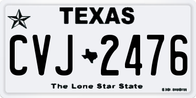 TX license plate CVJ2476