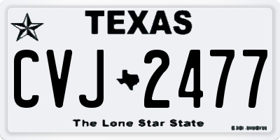 TX license plate CVJ2477