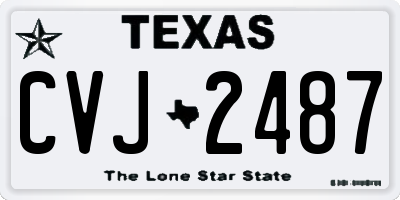 TX license plate CVJ2487