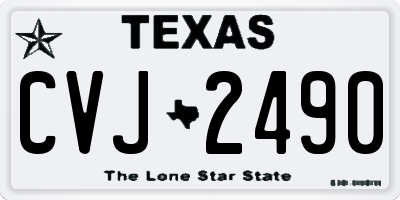 TX license plate CVJ2490