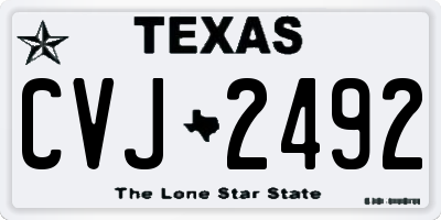 TX license plate CVJ2492