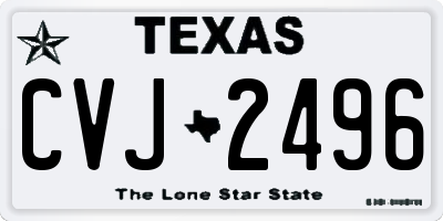 TX license plate CVJ2496