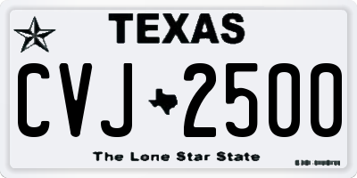 TX license plate CVJ2500