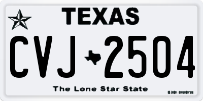 TX license plate CVJ2504